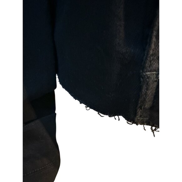 Judy Blue Womens Black Denim Jacket 3XL With Raw Hem & Button Front NWT - Picture 2 of 10